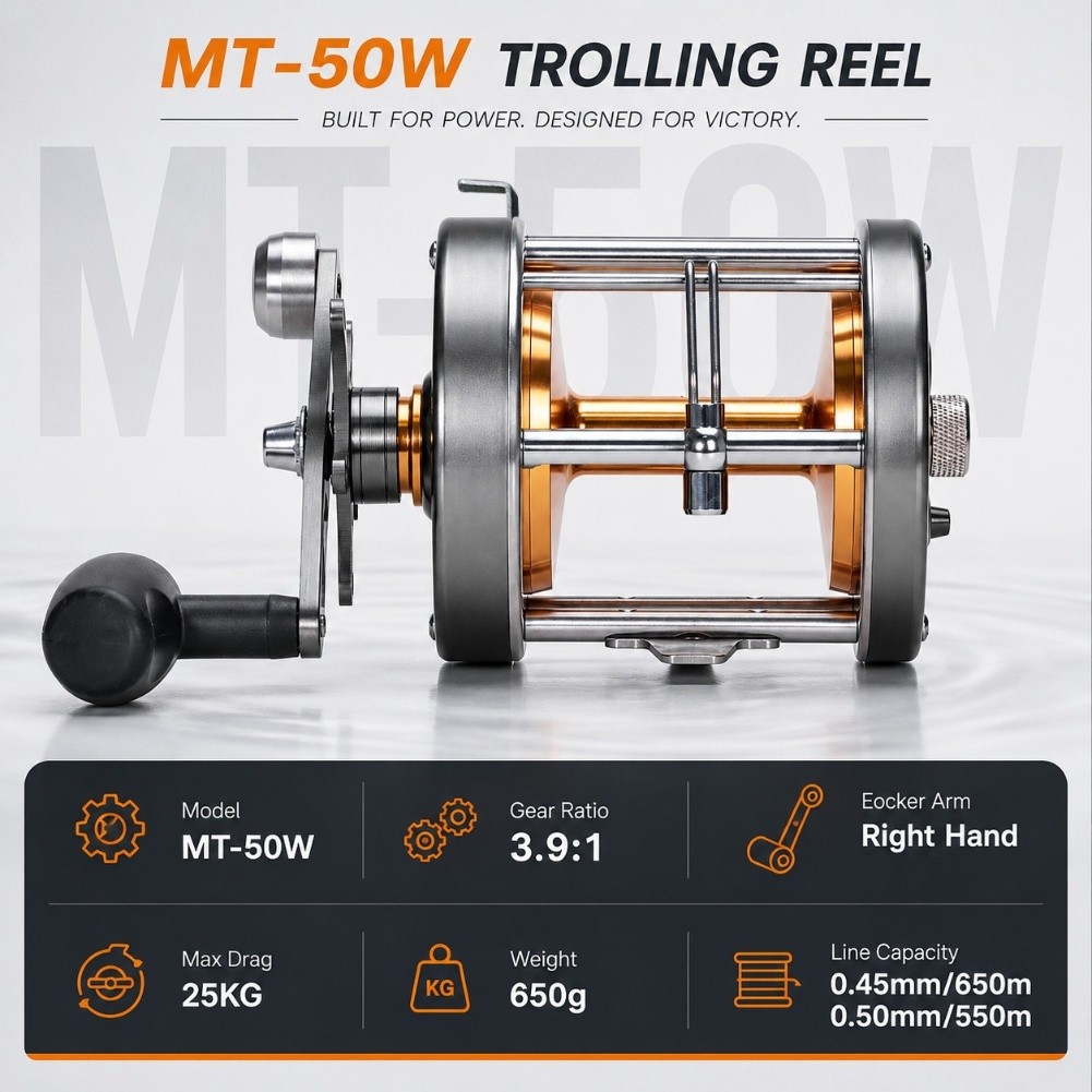 MT 50W Trolling Reel Right Han - Trolling Reel ulasan dan harga